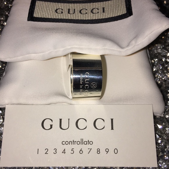 Gucci Solid Sterling Silver Ring -NIB, Size:6 - Picture 7 of 10